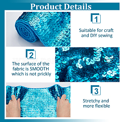 Polyester & PET Reversible Sequin Fabric&nbsp;DIY-WH0453-78B