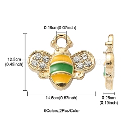 12Pcs 6 Colors Alloy Enamel Charms&nbsp;ENAM-YW0002-75