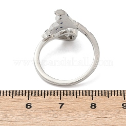 Brass Pave Clear Cubic Zirconia Cuff Rings&nbsp;RJEW-V013-01P