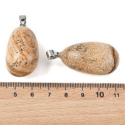 Natural Picture Jasper Tumbled Stone Pendants&nbsp;GG-K002-06F