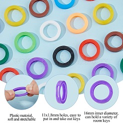 50Pcs 10 Colors Plastic Nonslip Waterproof Reusable Key Sleeve&nbsp;AJEW-DC0001-73