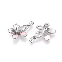 Brass Micro Pave Cubic Zirconia Pendants&nbsp;KK-N257-27P