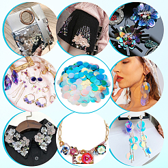 600Pcs 5 Colors Iridescent PVC Paillette/Sequins Pendants&nbsp;KY-OC0001-33B