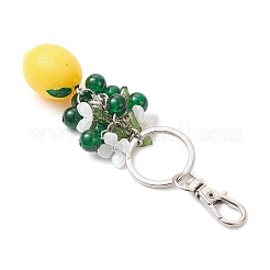 Opaque Resin & Spray Painted Crackle Glass Keychains&nbsp;KEYC-JKC01343-02