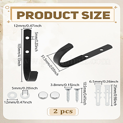 Carbon Steel Wall Mounted Coat Hook Hangers&nbsp;AJEW-WH0348-683