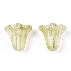 Spray Painted Transparent Glass Beads&nbsp;GLAA-D006-20E