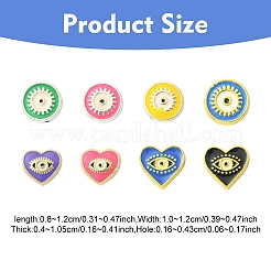 20Pcs 5 Styles Evil Eye Theme Alloy Enamel Beads&nbsp;FIND-YW0008-25