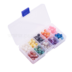 200Pcs 10 Colors Natural Weathered & Crackle Agate Beads Strands&nbsp;G-CJ0001-54