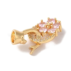 Brass Micro Pave Cubic Zirconia Fold Over Clasps&nbsp;KK-B098-08G-02