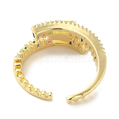 Brass Micro Pave Cubic Zirconia Cuff Rings&nbsp;RJEW-E295-48G-01