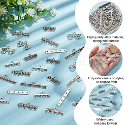 80Pcs 8 Styles Tibetan Style Alloy Chandelier Component Links&nbsp;FIND-GO0003-54