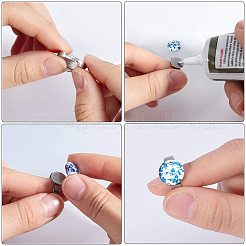 Adjustable 304 Stainless Steel Finger Rings Components&nbsp;STAS-PH0019-20P