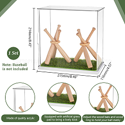 Baseball Bat Baseball Display Stand Set&nbsp;DIY-GA0006-45