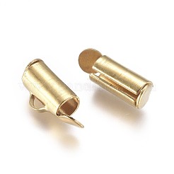 Brass Slide On End Clasp Tubes&nbsp;KK-TAC0003-04C-G