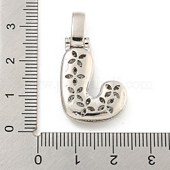 Brass Micro Pave Clear Cubic Zirconia Pendants&nbsp;KK-B099-01P-J