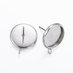 Non-Tarnish 304 Stainless Steel Stud Earring Settings&nbsp;STAS-H380-B-13P