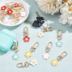 Alloy Enamel Flower Pendant Decorations&nbsp;HJEW-AR00001