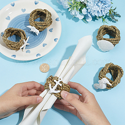 5Pcs 5 Styles Gourd Grass with Opaque Resin Napkin Rings&nbsp;AJEW-PH01702