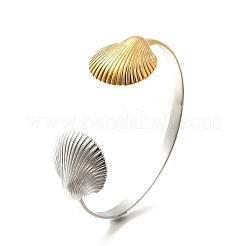 304 Stainless Steel Open Cuff Bracelets for Women&nbsp;BJEW-R012-02G&P