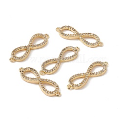 Brass Micro Pave Clear Cubic Zirconia Connector Charms&nbsp;KK-E068-VB386