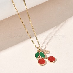 Brass Enamel Pendant Necklaces&nbsp;SA-CBA7E55-01G
