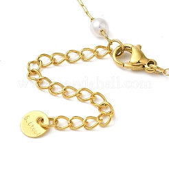 304 Stainless Steel & Plastic Pearl Link Chain Necklaces for Women&nbsp;NJEW-K383-04B-G
