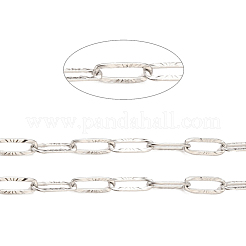 Tarnish Resistant 304 Stainless Steel Textured Paperclip Chains&nbsp;CHS-I009-01P