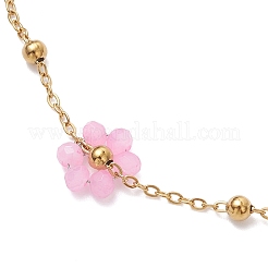 Glass & ABS Plastic Imitation Pearl Beads Link Bracelets&nbsp;BJEW-JB12572-05