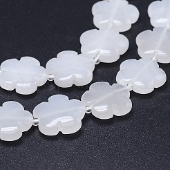 Natural White Jade Flower Bead Strands&nbsp;G-M206-12A