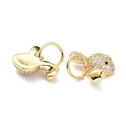 Brass Micro Pave Clear Cubic Zirconia Pendants&nbsp;ZIRC-L091-090G