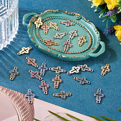 24Pcs 6 Colors Alloy Rhinestone Connector Charms&nbsp;FIND-TA0008-75