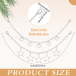4Pcs 2 Styles Alloy Boot Strap Chains&nbsp;AJEW-ME0003-11