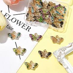 25Pcs 5 Colors Alloy Enamel Pendants&nbsp;ENAM-FS0003-30