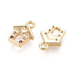 Brass Micro Pave Cubic Zirconia Charms&nbsp;KK-N263-138G