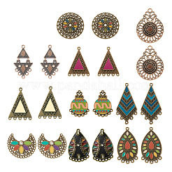 20Pcs 10 Style Tibetan Style Alloy Enamel Chandelier Components Links&nbsp;FIND-TA0001-83