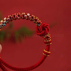 Hand-knitted Polyester and Wax Cope Braided Bracelets for Men Women&nbsp;FS-WG9D472-07
