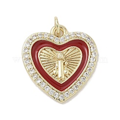 Brass Micro Pave Cubic Zirconia Pendants&nbsp;KK-K368-15G