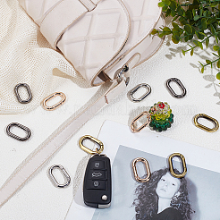 12Pcs 4 Colors Alloy Spring Gate Rings&nbsp;FIND-NB0006-21