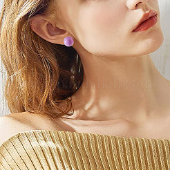 DIY Half Round Opaque Resin Stud Earring Jewelry Kits&nbsp;DIY-TA0010-78