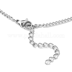 Natural & Synthetic Mixed Gemstone Round Charms Bib Necklace with 304 Stainless Steel Chains&nbsp;NJEW-TA00088