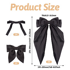 3Pcs 3 Styles Cloth Big Bowknot Hair Barrettes&nbsp;AJEW-TA0001-86