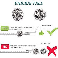 8Pcs Retro Rondelle Skull 316 Stainless Steel Beads&nbsp;STAS-UN0060-08