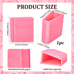 Plastic Book-shaped Bookmark Holder&nbsp;AJEW-WH0609-623A