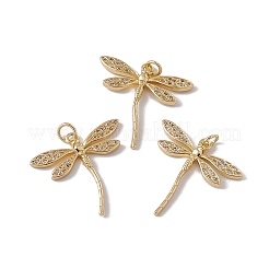 Brass Micro Pave Clear Cubic Zirconia Pendants&nbsp;KK-G439-29G