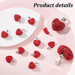 12Pcs Polymer Clay Rhinestone Pendants&nbsp;RB-PH0001-55