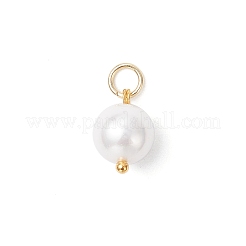 Shell Pearl Round Charms&nbsp;PALLOY-JF04476-01