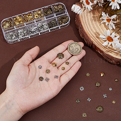 360Pcs 12 Styles Tibetan Style Alloy Bead Caps&nbsp;TIBE-PH0002-48