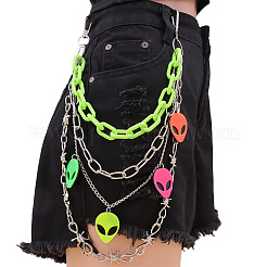 Extra-terrestrial Head Plastic & Alloy Barbed Wire 3 Layer Pants Chains for Women&nbsp;FS-WG4F403-01