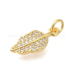 Rack Plating Brass Micro Pave Cubic Zirconia Pendants&nbsp;ZIRC-F142-36G