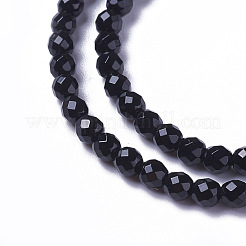 Natural Dyed & Heated Black Onyx Beads Strands&nbsp;G-F596-28-2mm